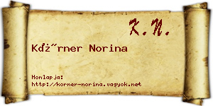 Körner Norina névjegykártya